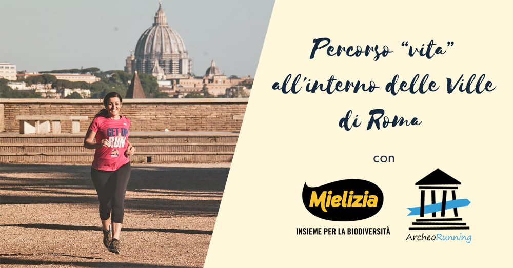 Corsa tra le ville romane organizzata da Mielizia con partecipanti in movimento e paesaggi storici sullo sfondo