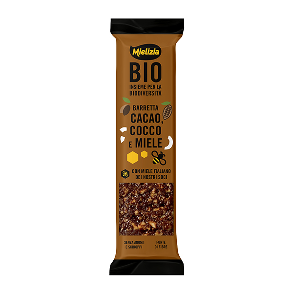 Barrette biologiche al cacao, cocco e miele MieliziaBIO