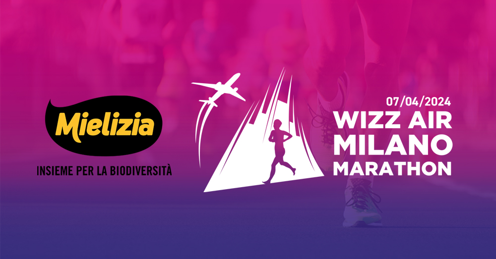 Immagine promozionale della Maratona di Milano 2024 sponsorizzata da Wizz Air su Mielizia News