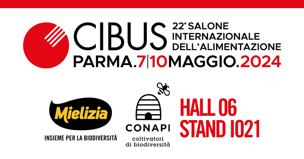 Logo Mielizia e Conapi a Cibus Parma 2024