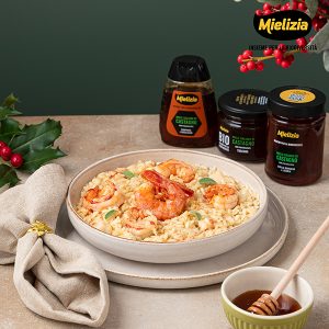 Ricetta facile per le feste - Risotto al miele di castagno e zenzero con gamberi