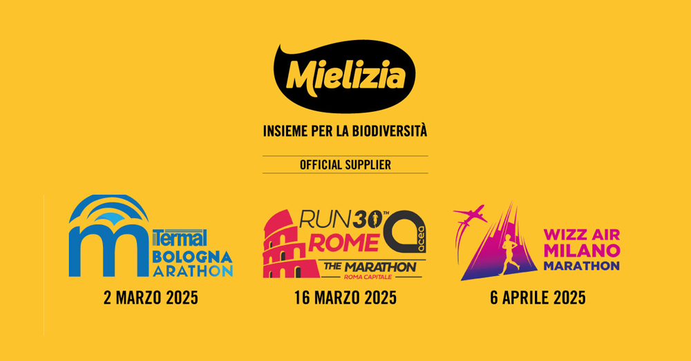 Logo Mielizia - Fornitore Ufficiale Maratone di Bologna, Roma e Milano