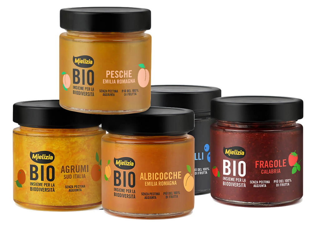 Bio-Fruchtaufstrich im Glas mit Maske von Mielizia