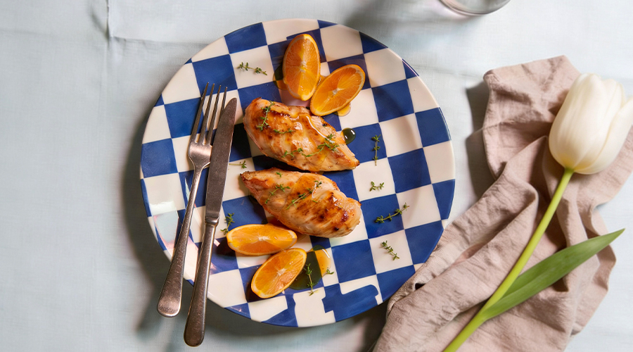 il menù di San Valentino Mielizia - Petto di pollo glassato con Miele Gusto Armonioso e agrumi