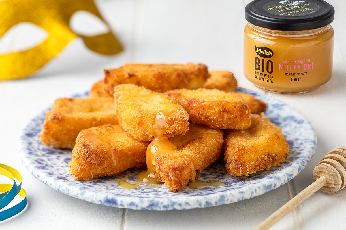 mielizia ricetta facile veloce - Frittelle di Carnevale con crema al miele millefiori