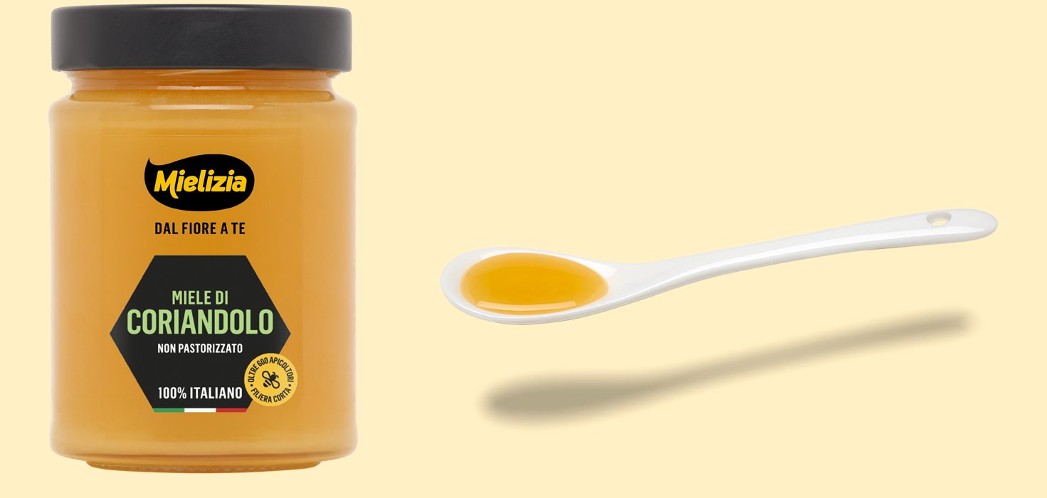 Barattolo di miele al coriandolo Mielizia