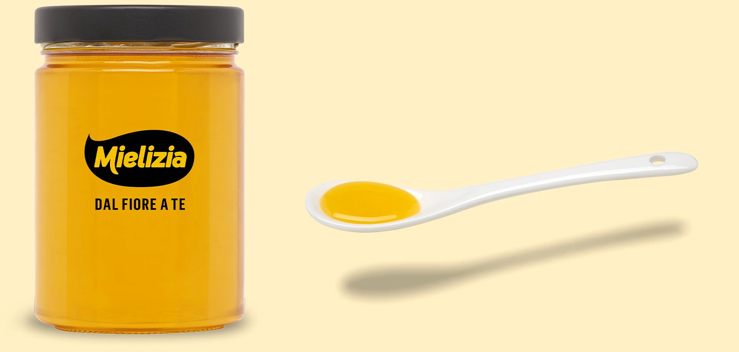 Barattolo di miele di girasole Mielizia con tappo dorato